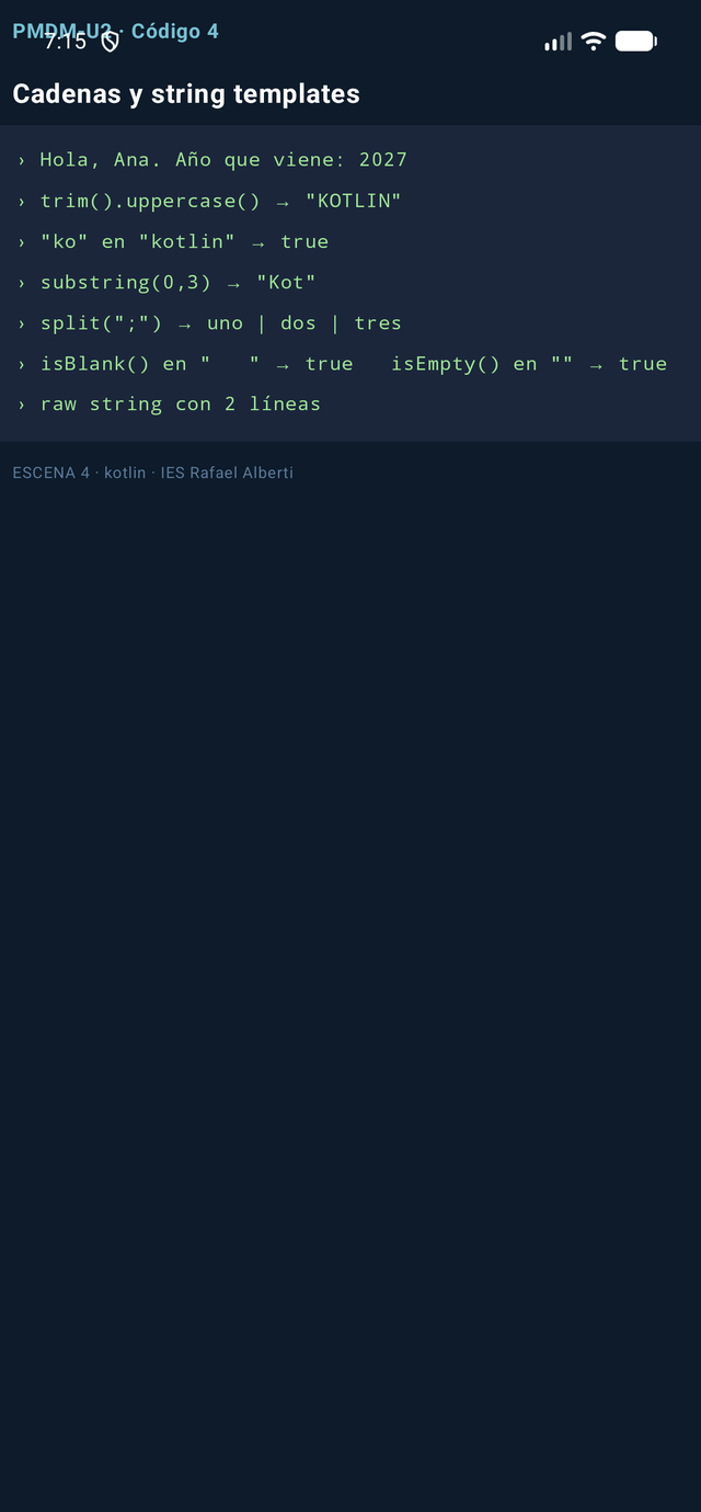 Captura: string templates, catálogo de métodos de texto