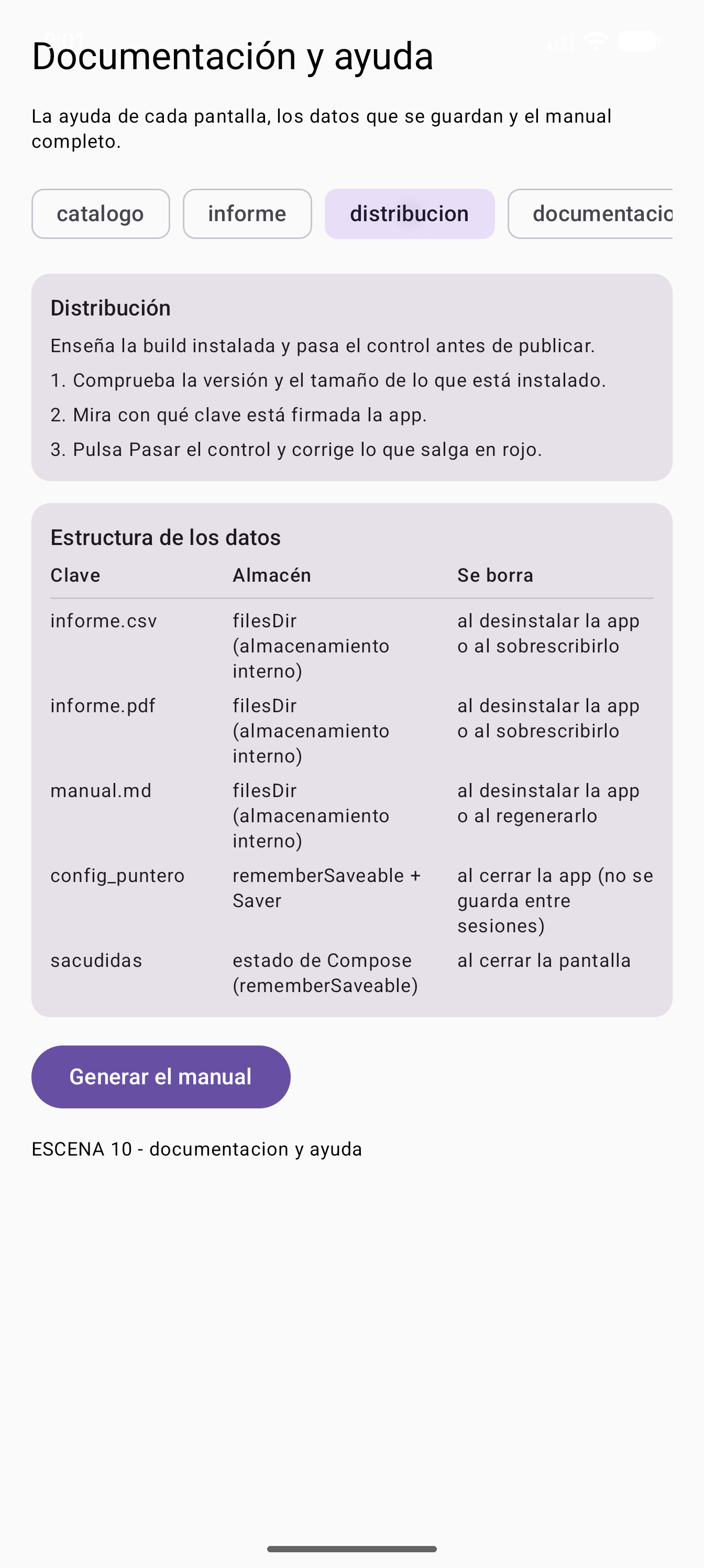 La ayuda de la app, ahora con cuatro pantallas documentadas